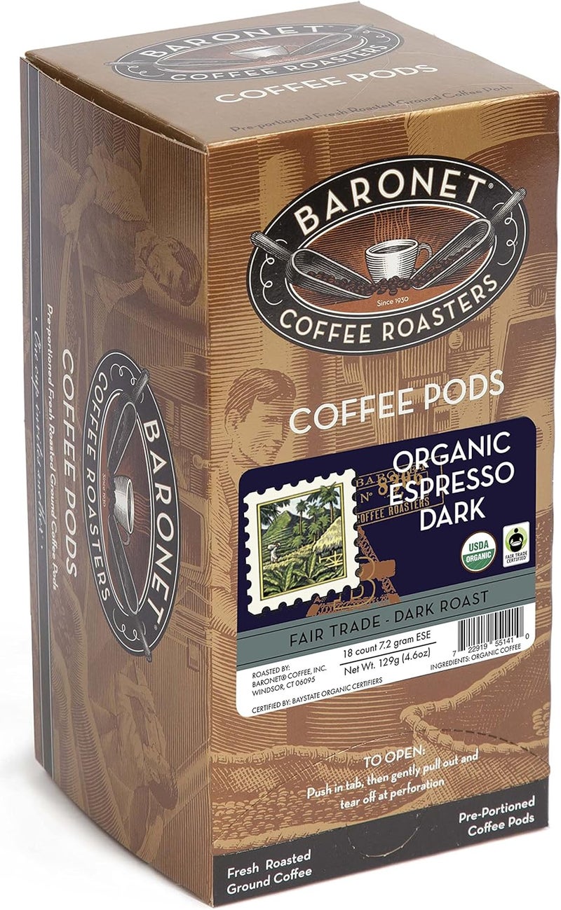 Baronet Coffee Baronet Fair Trade Organic Espresso Pods - Image 1